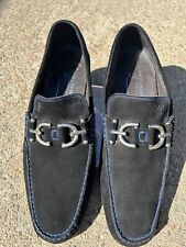 Donald J Pliner Shoes Mens 8.5 Dacio Black Suede Loafers Slip On Horse Bit