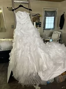 Monique Luo Hochzeitskleid Davids Braut Tüll/Kunstperle Auffädeln Gr. 8 - Bild 1 von 14