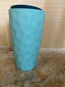 NEW Starbucks 2021 Mint Green - Teal Blue Hexagon Pattern Ceramic Tumbler 12 oz. - Picture 1 of 3