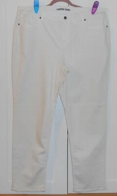 WOMEN'S LANDS END WARM IVORY MID-RISE STRAIGHT LEG JEANS - SIZE 24W PLUS  - Image 1 of 2