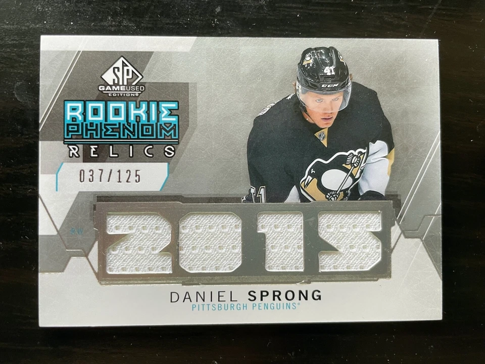 2015-16 SP Game Used Rookie Phenom Relics Penguins Daniel Sprong RP-DS RC /125 - Image 1 of 2
