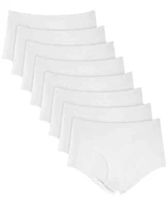 Club Room Men's White Full Cut Tagless No Ride-Up Briefs 8-Pk S/M/XL/2XL - NWT - Picture 1 of 3