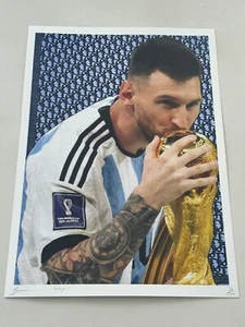 DEATH NYC ltd ed signed pop art print 45x32cm Messi Dior World Cup - Picture 1 of 2