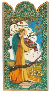 ENGEL DER FÜLLE UND KOPFGELD HANDGEFERTIGT HOLZ TASCHE RETABLO - A10 - Bild 1 von 2