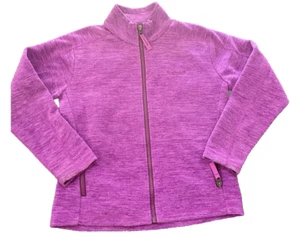 Marmot Girls Youth Large Purple Full Zip Fleece Jacket Embroidered Log Long Slv - Picture 1 of 12