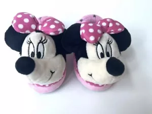 NEW D Minnie Mouse PINK Slippers Toddler Girls 9/10 Plush Shoes Cute Gift q - Picture 1 of 3