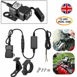 Dual USB Port Waterproof Motorcycle Motorbike Charger Power Adapter Socket 12V t
