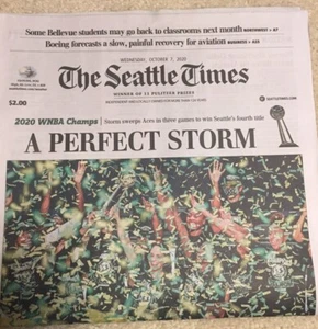 SEATTLE STORM WNBA CHAMPS SEATTLE TIMES ZEITUNG - SUE BIRD 7. OKTOBER 2020 - Bild 1 von 9