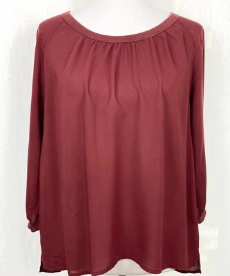 Blusa James Perse Top Mujer’s 4 (XL) Semi Transparente Borgoña Foto 1 de 4