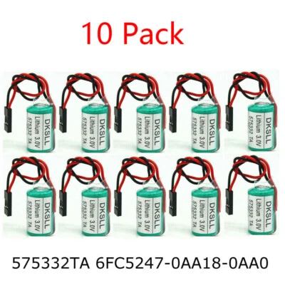 10 Pack 3V 950mAh 575332TA 6FC5247-0AA18-0AA0 PLC Battery For SIEMENS 810D 840D - Image 1 of 4