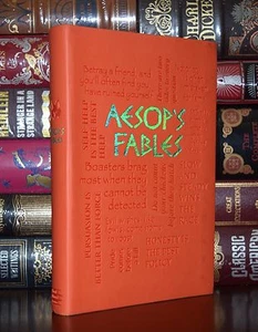 Aesop's Fables Illustrated Deluxe Soft Leather Feel Edition Gift - Picture 1 of 5