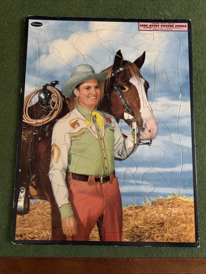 DE COLECCIÓN 1954 WHITMAN GENE AUTRY & CHAMPION INCRUSTACIÓN MARCO BANDEJA ROMPECABEZAS HECHO EN EE. UU. Foto 1 de 1