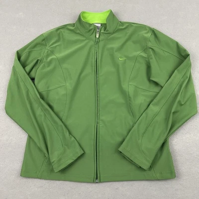 Nike Track Jacket Women XL Green Zip Dri-FIT Performance Athletic Outerwear - Image 1 of 4