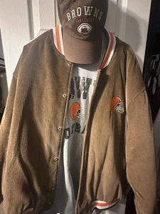 Vintage 90s NFL Game Day Cleveland Browns Full button up Jacket Size shirt hat  - Bild 1 von 16