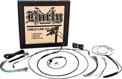 Комплект удлиненных черных кабелей управления для 12-дюймовых подвесок Apehangers Burly Brand B30-1307 - Изображение 1 из 2
