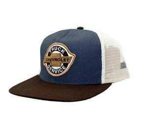 Hat - Chevrolet Chevy Truck Service 3D Embroidered Patch Flat Bill Heather Cap - Picture 1 of 4