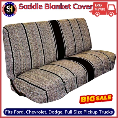 Truck Full Size Bench Seat Cover Baja Saddle Blanket Fits Ford Chevrolet Dodge Foto 1 de 4