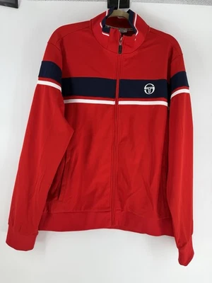 VTG Sergio Tacchini Track Jacket Red & Blue Striped Full Zip Men's XL Streetwear - Image 1 of 4