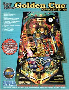 GOLDEN CUE Original PROMO Flipper Flyer Feauring KELLY PACKARD '98 SEGA Broschüre - Bild 1 von 1