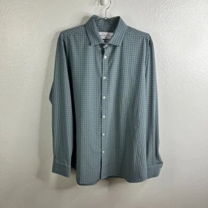 Plaid Mizzen Main Gingham standard con bottoni taglia L blu grigio casual preppy - Foto 1 di 6