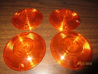 Lente de señal de giro ámbar 86-16-Harley FLT/FLHT/FXRD/FLST con lente plana paquete de 4 Foto 1 de 4