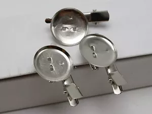 20 Silver Tone Round Glue on Pad Brooch Back Pin Clip 40mm Findings - Picture 1 of 6