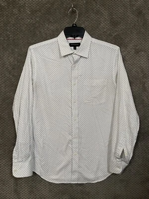 Camisa de Vestir Banana Republic (Lote de 2) M Patrón Blanco/Marrón Calce Ajustado 195 Foto 1 de 4