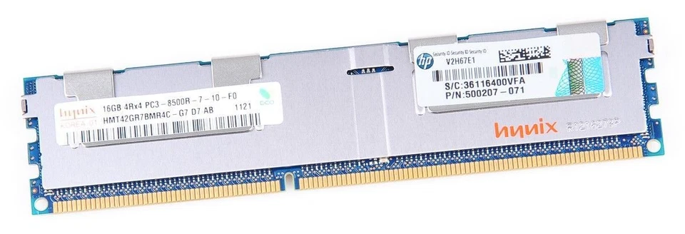 501538-001 HP 16 GB 4Rx4 PC3-8500R DDR3 RAM Modul REG ECC - 500207-071 - Immagine 1 di 1