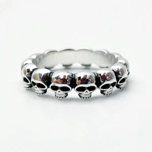 BRAND NEW SKULL RING STERLING SILVER 925 DAINTY RING BIKER GOTHIC CELTIC #002 - Picture 1 of 5