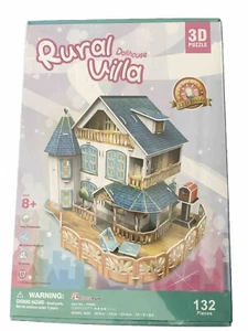 Cubicfun 3D Puzzle Rural Villa DollHouse With LED Lighting 132 Pcs 8+ - Picture 1 of 2