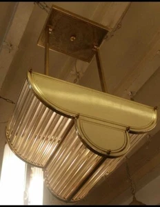 Victorian Rare Vintage Replica Brass & Glass Rod Ship Antique Chandelier Lamp - Picture 1 of 4