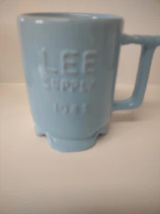 Vtg Frankoma Pottery Lee Supply 1982 Footed Coffee Tea Cup Mug Light Blue - Picture 1 of 9