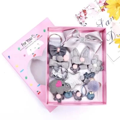 Conjunto de accesorios para el cabello para niñas, bandas para el cabello de flores, pinzas para el cabello de animales, regalo de Navidad Foto 1 de 2