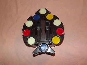 VINTAGE CARDS JOKERS PLASTIC SPADE SHAPE POKER CHIPS CAROUSEL - Picture 1 of 10