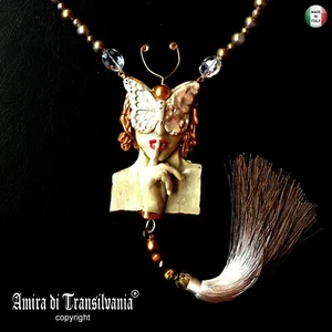 Gioiello da Donna Collana Pendaglio Bigiotteria Farfalla Cristalli Pendente Seta - Picture 1 of 24