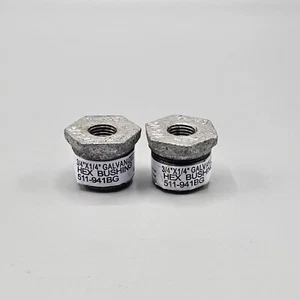 Hex Bushing 3/4" X 1/4" Galvanized #511-941 BG Lot Of 2 Bushings - Picture 1 of 7