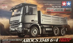 Tamiya 1/14 Mercedes Benz Arocs 3348 6x4 Tipper Truck Pre-Painted Red Sil #56361 - Picture 1 of 7