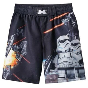 Boys Swim Shorts Disney Star Wars Black Multi Swimsuit Trunks- size 4 - Picture 1 of 5