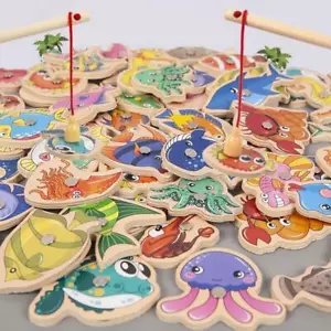 Montessori Angelspielzeug aus Holz, magnetisches Meeresleben Spiel, Lernspaß - Bild 1 von 11