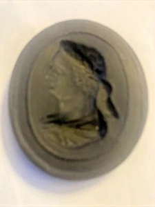 18thC Antique Vtg Wedgwood Black Basalt Wax Seal Intaglio Grecian Caesar NICE!! - Picture 1 of 4
