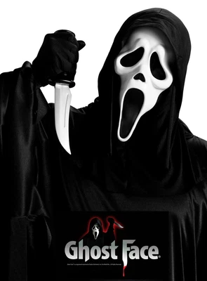 FUN WORLD Ghostface Maske & Messer - Scream Set Halloween - Set aus der ikonischen Maske