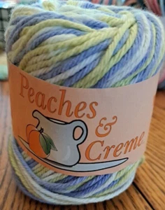 One Skein Peaches & Creme 100 % hilo de algodón ombre Sea Mist #201 2 oz. 98 yardas - Imagen 1 de 5
