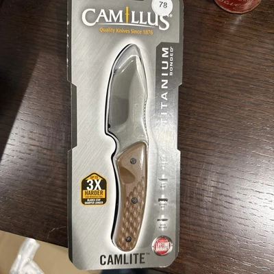 Camillus Camlite 3.25" Fixed Blade 420 Stainless Steel Titanium Bonded Knife - Image 1 of 2