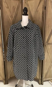 Abrigo Talbots Azul Marino Blanco Guisante Mezcla Algodón Elastizado Bolsillos Frontales Talla 2XL - Imagen 1 de 16