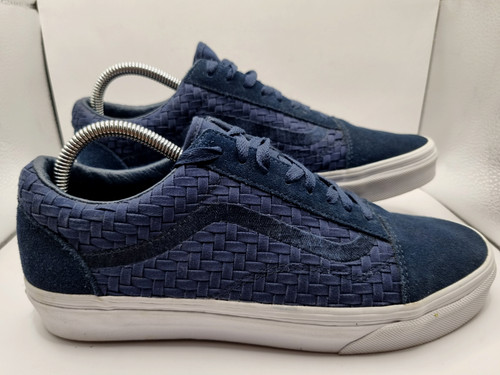 Scarpe da ginnastica Vans Off The Wall scamosciate intrecciate blu navy uomo taglia 8 ottime condizioni