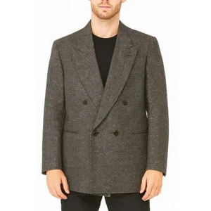 VTG Pierre Cardin Men's 100% Wool Tweed Double Breasted Blazer Gray/black 42R  - Picture 1 of 9