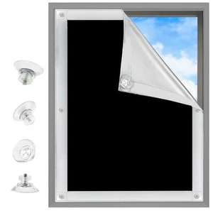 Portable Blackout Blind Blackout Curtain Bedroom Curtains No Drill Window Blinds - Picture 1 of 2