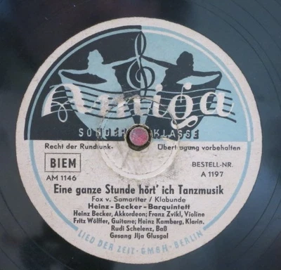 Heinz Becker Barquintett 78 RPM / Sweet Sue & Eine Ganze Stunde ... (25-0525-MK) - Bild 1 von 2