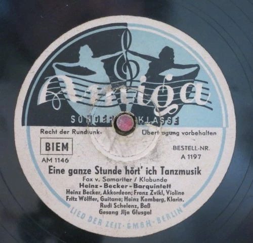 Heinz Becker Barquintett 78 RPM / Sweet Sue & Eine Ganze Stunde ... (25-0525-MK) - Bild 1 von 2