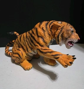 Figura Animal Tigre AAA Jugando PVC Realista Vida Silvestre Juguete 13.5" RARO De Colección - Imagen 1 de 11